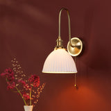 Hadano Wall Light Natural Brass and White