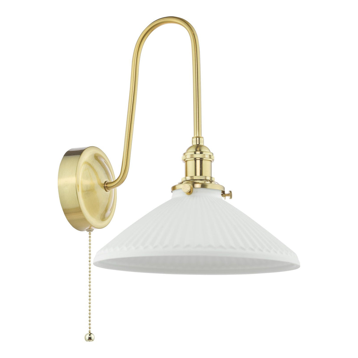 Hadano Wall Light Natural Brass and White