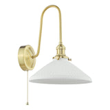 Hadano Wall Light Natural Brass and White
