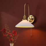 Hadano Wall Light Natural Brass and White