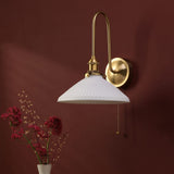 Hadano Wall Light Natural Brass and White