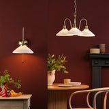 Hadano Wall Light Natural Brass and White