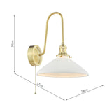 Hadano Wall Light Natural Brass and White