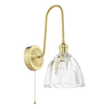 Hadano Wall Light Natural Brass and Glass