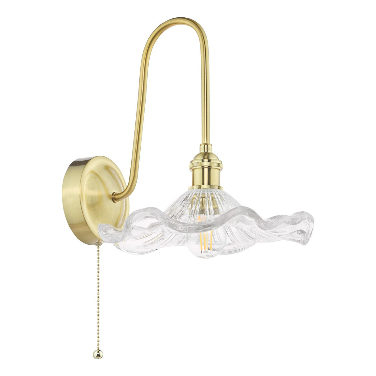 Hadano Wall Light Natural Brass and Glass