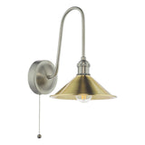 Hadano Wall Light Antique Chrome and Aged Brass