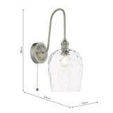 Hadano Wall Light Antique Chrome and Glass