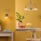 Hadano Wall Light Antique Chrome and Glass