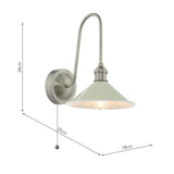 Hadano Wall Light Antique Chrome and Matt Taupe