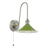 Hadano Wall Light Antique Chrome and Matt Green