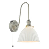 Hadano Wall Light Antique Chrome and White