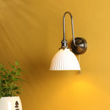 Hadano Wall Light Antique Chrome and White