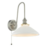 Hadano Wall Light Antique Chrome and White