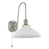 Hadano Wall Light Antique Chrome and White