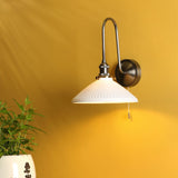 Hadano Wall Light Antique Chrome and White