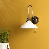 Hadano Wall Light Antique Chrome and White