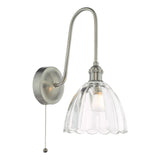 Hadano Wall Light Antique Chrome and Glass