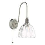 Hadano Wall Light Antique Chrome and Glass