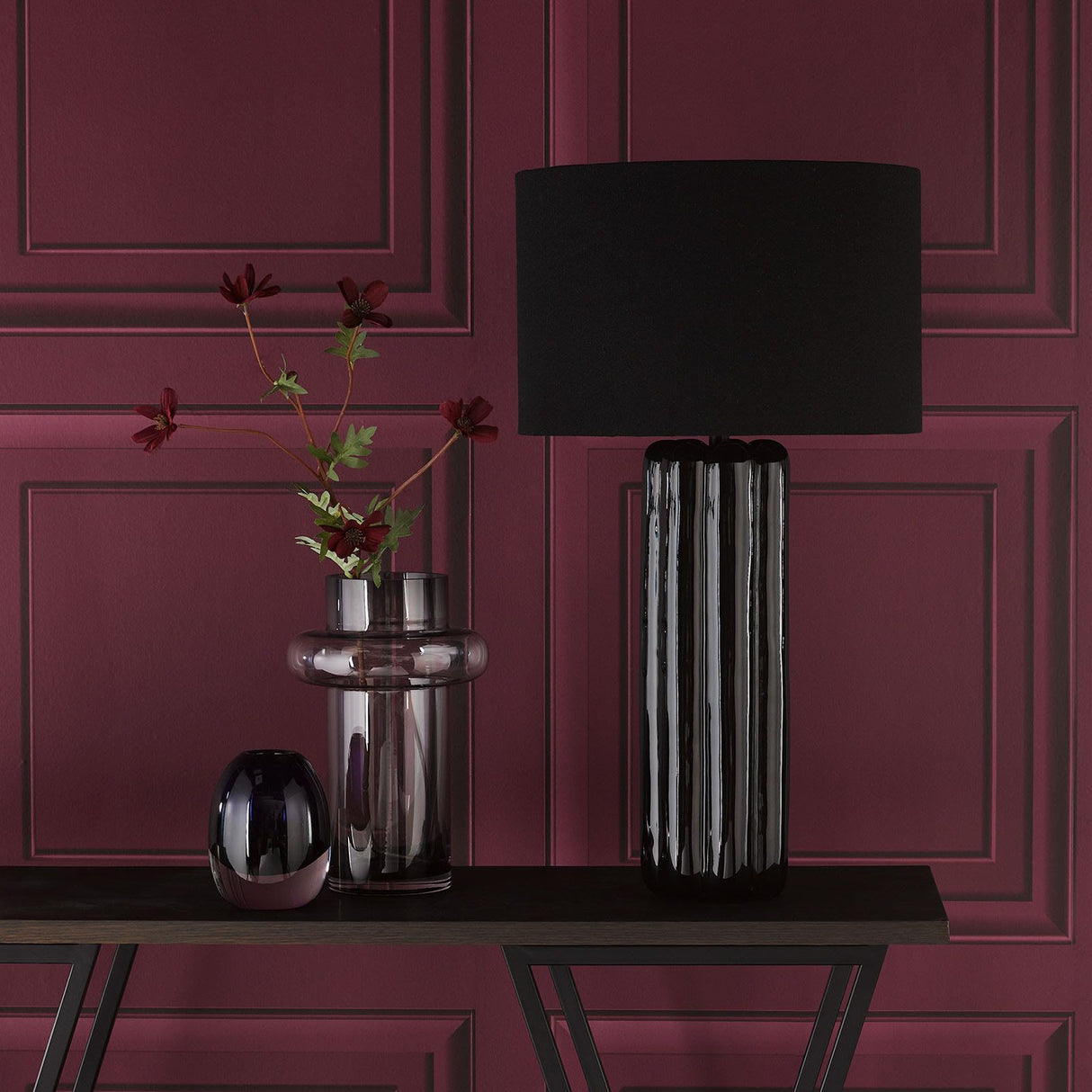 Hebron Table Lamp Black With Shade