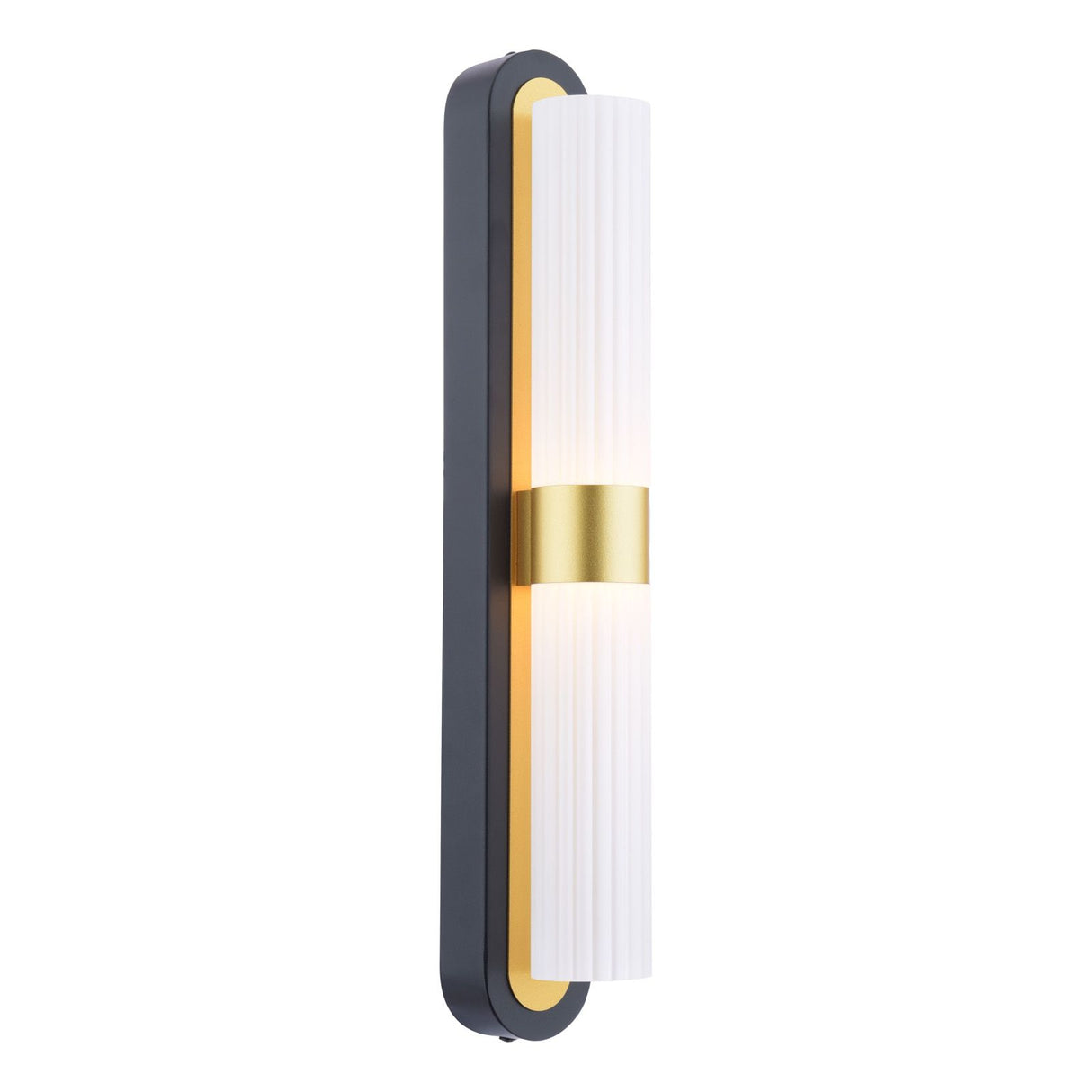 Hessel 2 Light Wall Light Matt Black and Satin Gold LED