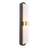 Hessel 2 Light Wall Light Matt Black and Satin Gold LED