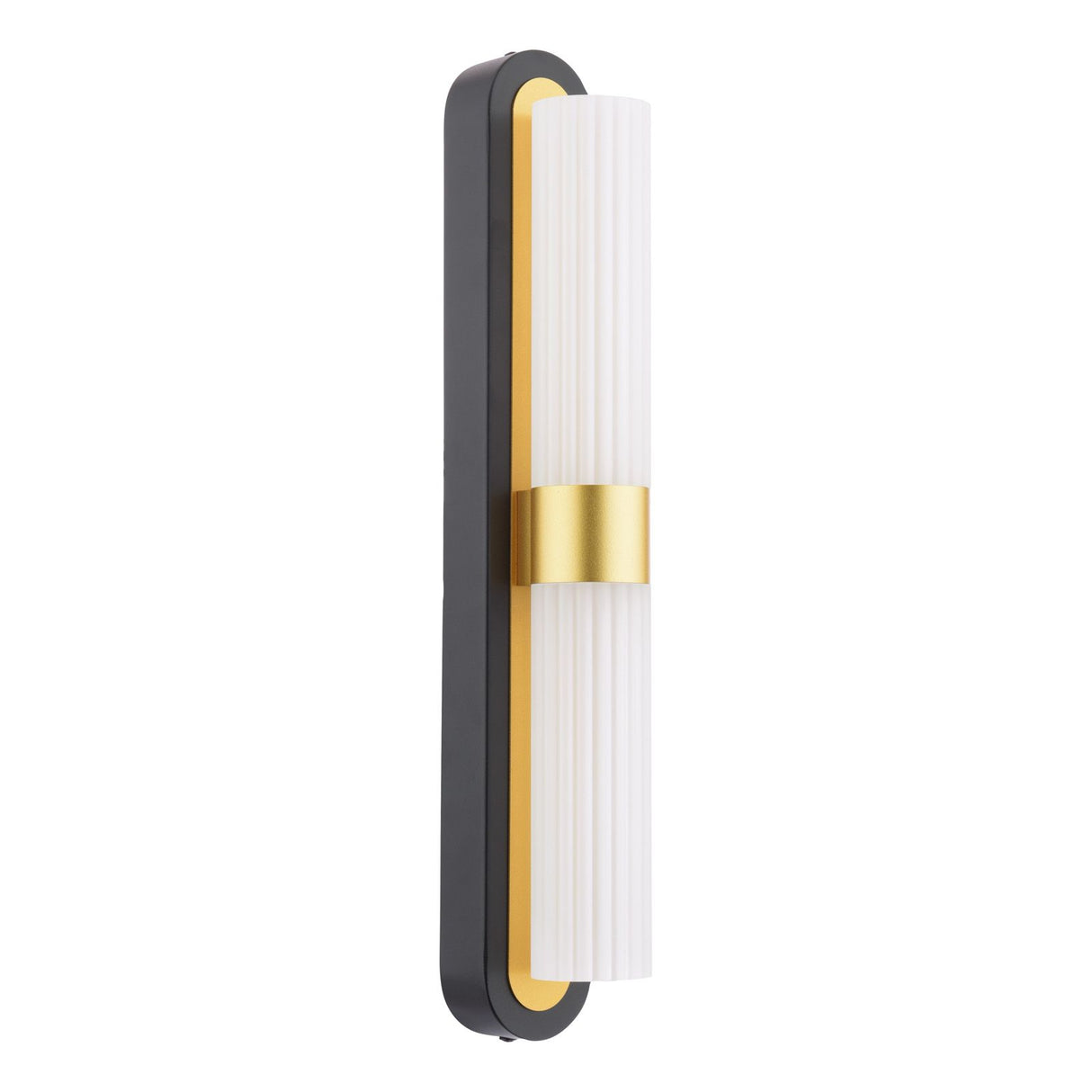 Hessel 2 Light Wall Light Matt Black and Satin Gold LED