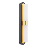 Hessel 2 Light Wall Light Matt Black and Satin Gold LED