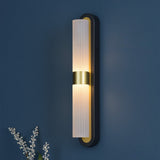 Hessel 2 Light Wall Light Matt Black and Satin Gold LED
