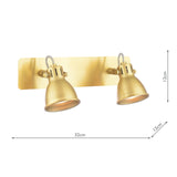 Idaho 2 Light Wall Spotlight Natural Brass