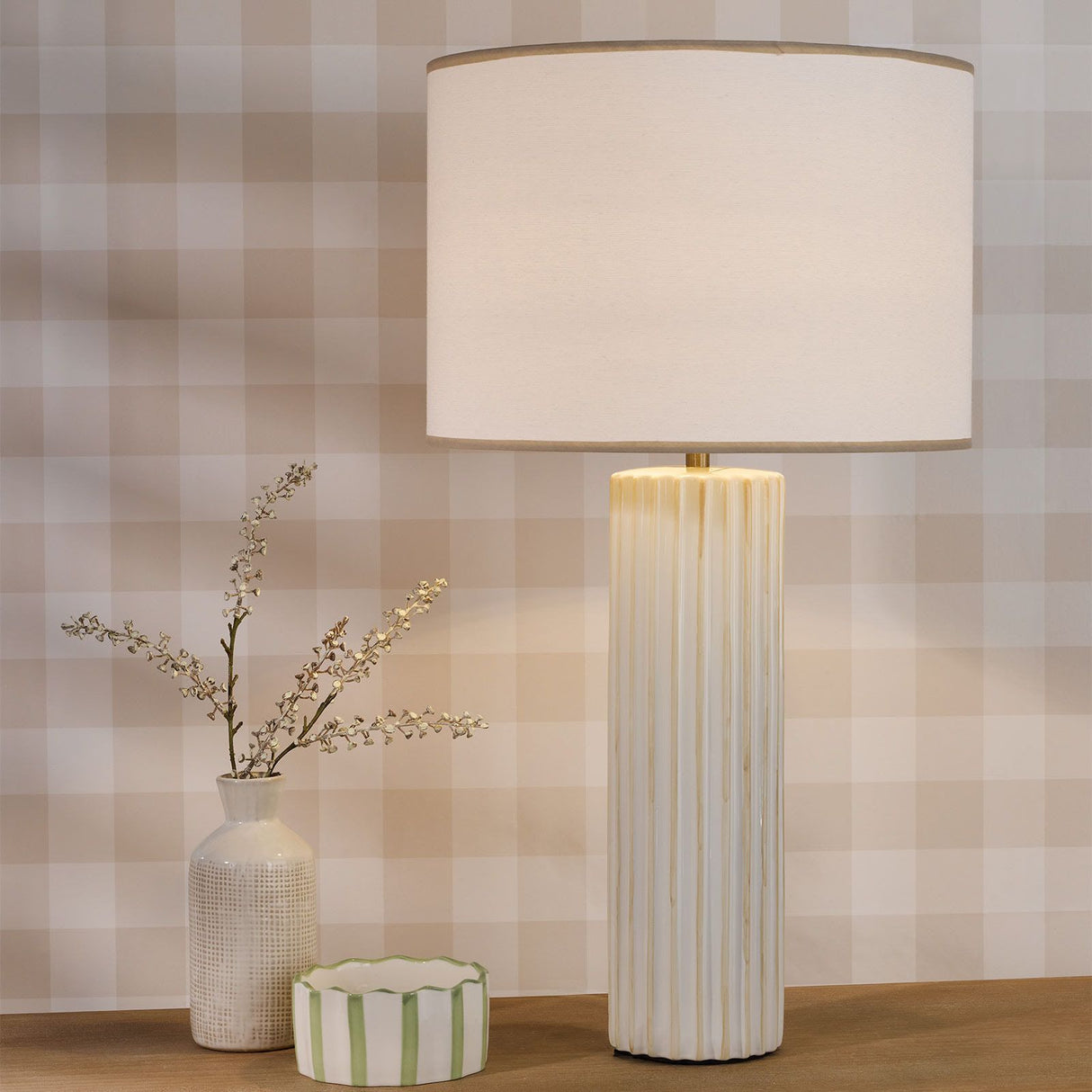 Idella Table Lamp Taupe With Shade
