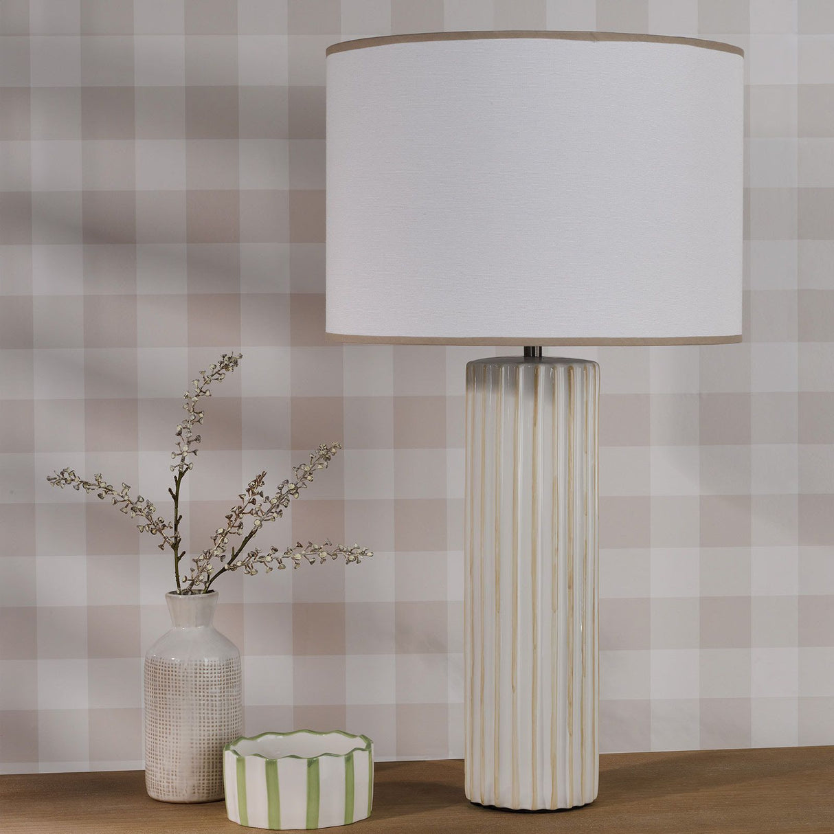 Idella Table Lamp Taupe With Shade