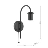 Idra Wall Light Satin Black Bracket Only
