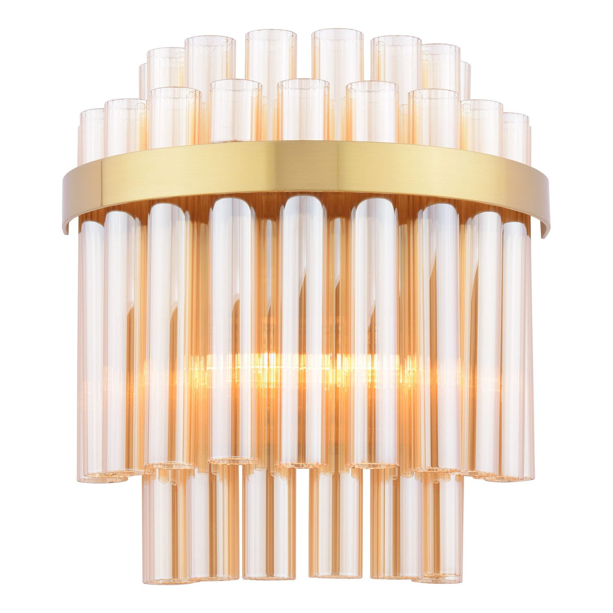 Imani 2 Light Wall Light Natural Brass and Champagne Glass