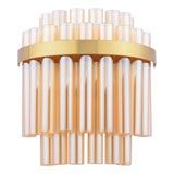 Imani 2 Light Wall Light Natural Brass and Champagne Glass