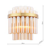 Imani 2 Light Wall Light Natural Brass and Champagne Glass