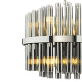 Imani 12 Light Pendant Polished Chrome and Smoked Ribbed Glass