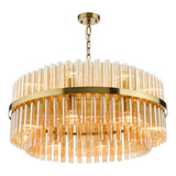 Imani 16 Light Pendant Natural Brass and Champagne Glass