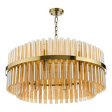 Imani 16 Light Pendant Natural Brass and Champagne Glass