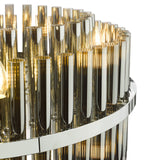 Imani 16 Light Pendant Polished Chrome and Smoked Ribbed Glass