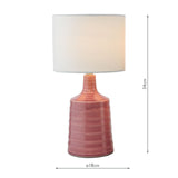 Inci Table Lamp Pink With Shade