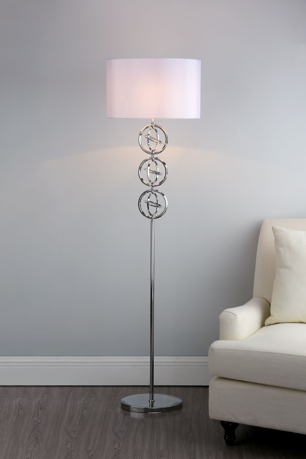 Innsbruck Floor Lamp Polished Chrome With Shade