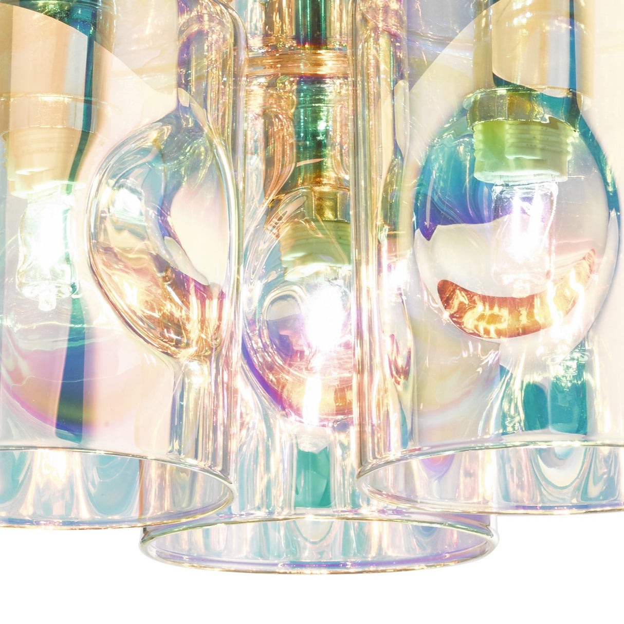 Inter 3 Light Flush Pol Chrome & Iridised Glass