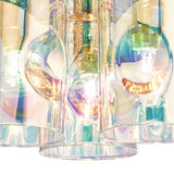 Inter 3 Light Flush Pol Chrome & Iridised Glass