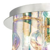 Inter 3 Light Flush Pol Chrome & Iridised Glass