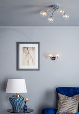 Izzy 4 Light Semi Flush Polished Chrome With Twisted Glass