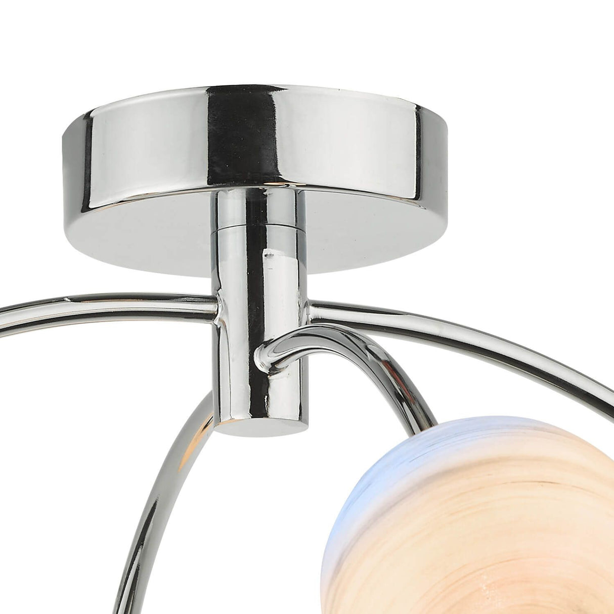 Izzy 4 Light Semi Flush Polished Chrome With Planet Style Glass