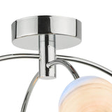 Izzy 4 Light Semi Flush Polished Chrome With Planet Style Glass