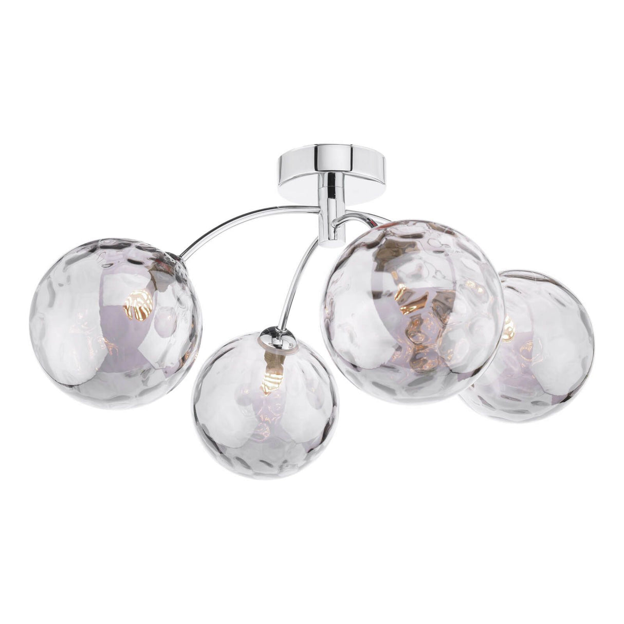 Izzy 4 Light Semi Flush Polished Chrome With Smoked Dimpled Glass