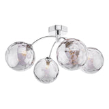 Izzy 4 Light Semi Flush Polished Chrome With Smoked Dimpled Glass