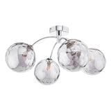 Izzy 4 Light Semi Flush Polished Chrome With Smoked Dimpled Glass